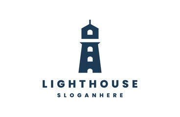 light house logo design concept illustration