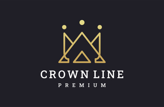 Crown Logo Royal King Queen abstract Logo design vector Template.