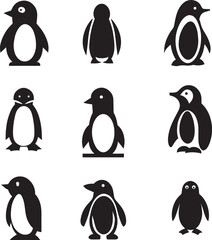 Penguin vector silhouette illustration