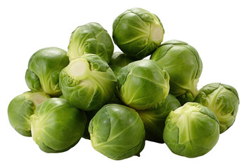 Fresh green brussel sprouts vegetable isolated.