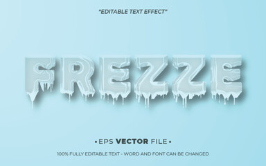 Frezze editable text effect vector template