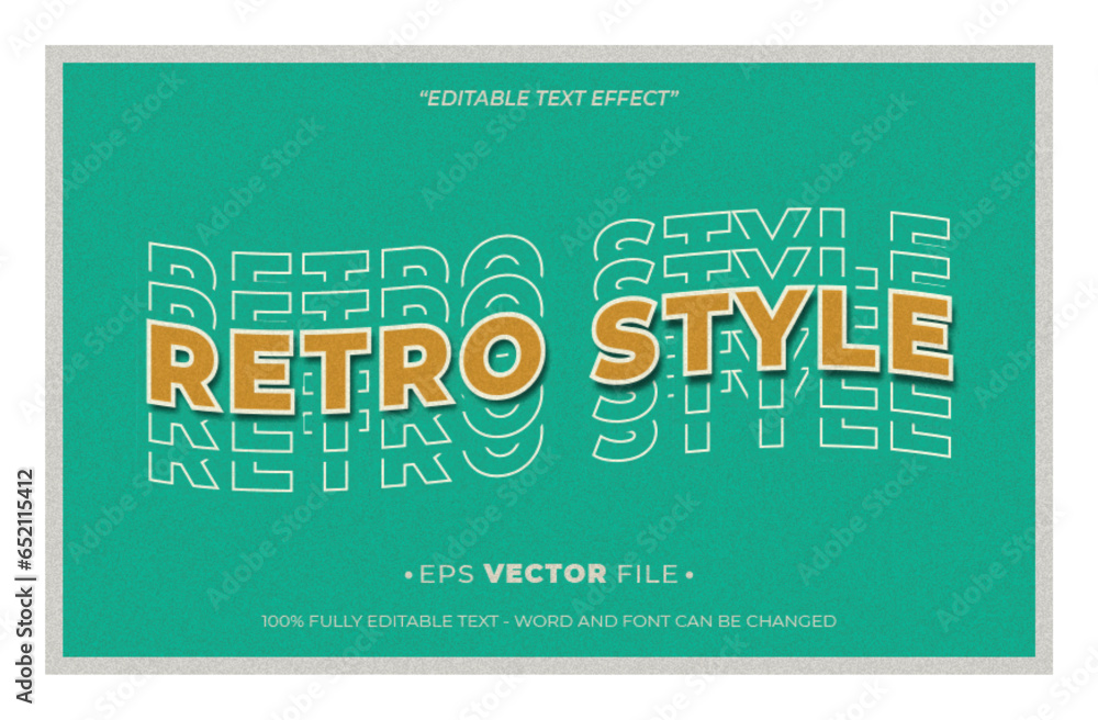 Poster retro styles editable text effect template vector