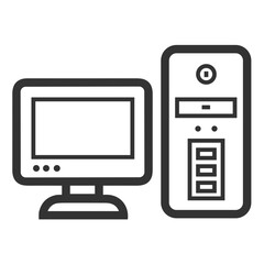 Computer technology icon symbol vector image. Illustration of the dekstop monitor display design image