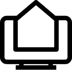 Computer technology icon symbol vector image. Illustration of the dekstop monitor display design image