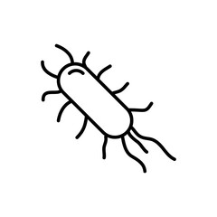  E. Coli Bacteria Infection vector icon. Escherichia coli sign flat illustration on white background..eps