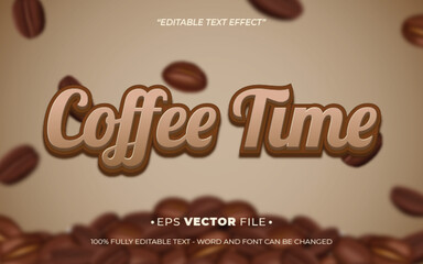Cofee Time editable text effect vector template