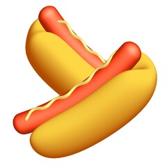 Hotdog fast food. 3d render