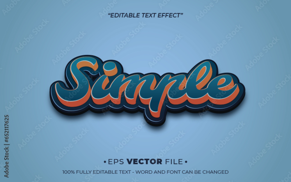 Poster simple text effect editable vector template