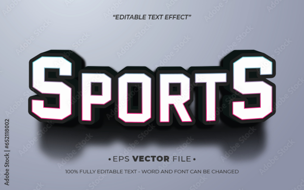 Poster sport text effect editable vector template