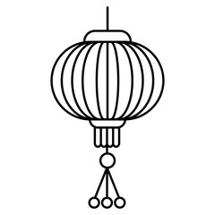 Traditional chinese lantern line icon. Chinese paper lantern outline icon, vector sign for mobile concept and web design..eps