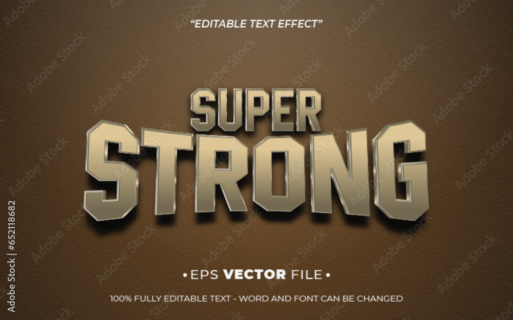 Aufkleber super strong editable text effect vector template use for gaming team or gaming template