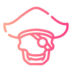 pirate Line Gradient Icon