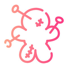 voodoo doll Line Gradient Icon