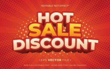 Hot Sale Promo editable 3d text effect vector  template use for business brand,flyer and advertising  social media