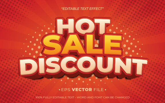 Hot Sale Promo Editable 3d Text Effect Vector  Template Use For Business Brand,flyer And Advertising  Social Media