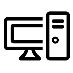 Computer technology icon symbol vector image. Illustration of the dekstop monitor display design image