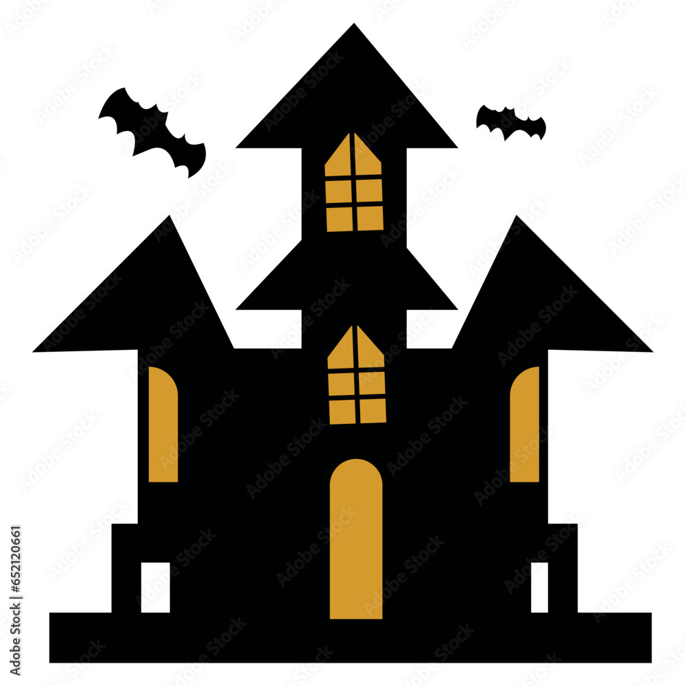 Wall mural halloween castle black