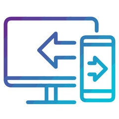 Computer technology icon symbol vector image. Illustration of the dekstop monitor display design image