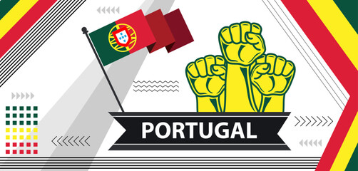 Portugal national day banner with flag colors , modern green red yellow Creative Portugal national day banner Design..eps