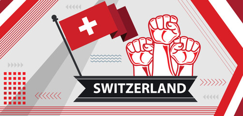 Switzerland national day banner, Creative and geometric Switzerland national day banner for Switzerland people. Sports Games etc..eps