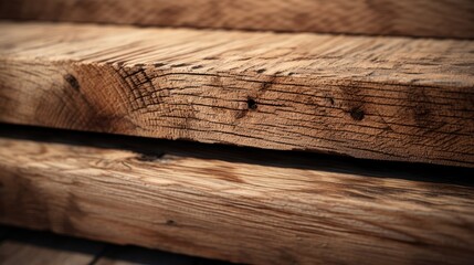 Closeup of a wooden pallet in a stack.