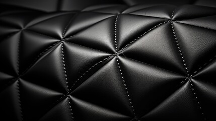 Obraz premium Closeup of padded black leather upholstery.