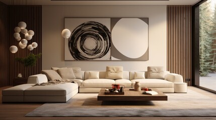 Image of a modern room with a large soft sofa.
