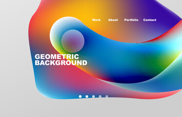 Abstract liquid background for your landing page design. Web page for website or mobile app wallpaper