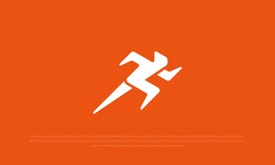 run person logo on orange background. simple, minimalist, modern, sophisticated style