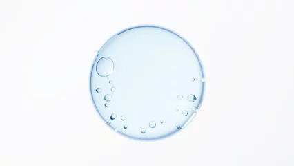 Poster 白い背景に透明の美しい液体ジェル。水色。 © nanako