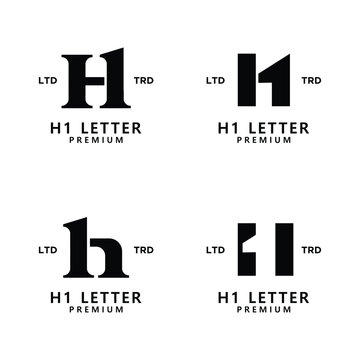 H 1 Letter logo icon design