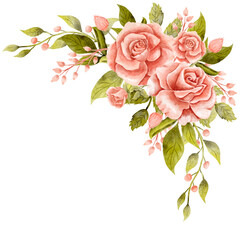 Roses Flower Watercolor