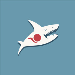logo of shark, vector art