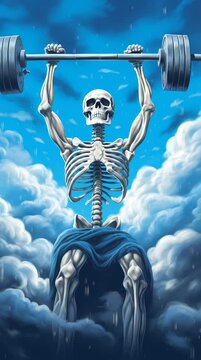 skeleton lifting weights