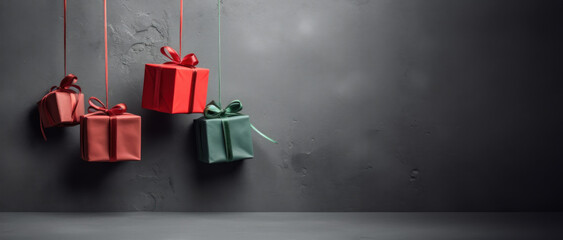 Christmas Gift background created with Generative AI technology
