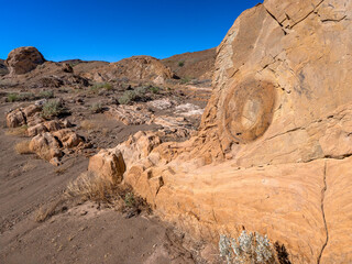 Interesting geology in the canyons around Orocopia Mountains