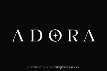 Elegant luxury serif display font vector illustration