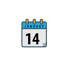 Calendar date vector icon flat style design template,January date icon