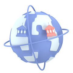 3d icon International Relations, 3d illustration, 3d element, 3d rendering.