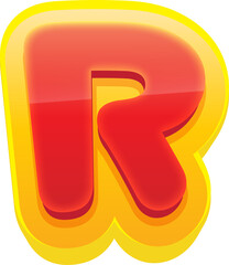 Comic Alphabet 3D Letter R