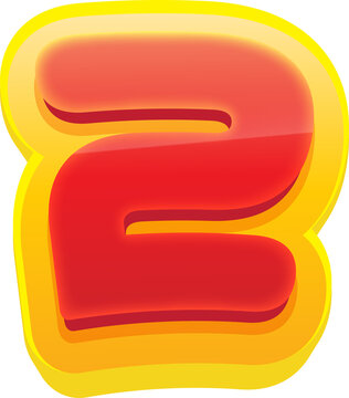Comic Alphabet 3D number2