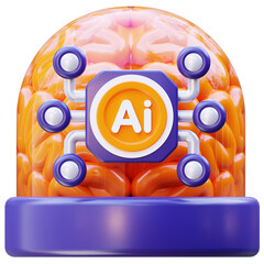 3d render of artificial intelligence icon