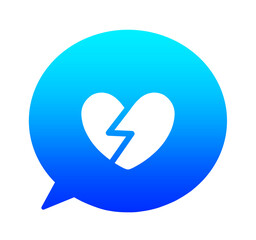 ひび割れたハートマークの吹き出し