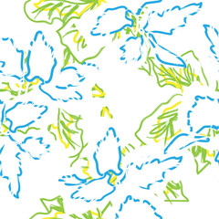 Green Abstract Floral Seamless Pattern Design