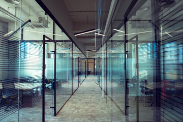 Interior of a modern and contemporary office or coworking space of a startup company