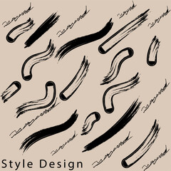 geometric graphic textile style design brush line black pattern background texture print