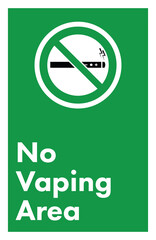 Digital png illustration of no vaping area text and green sign on transparent background