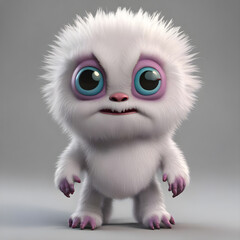 Obraz premium cute little monster smooth skin soft fur bright eyes