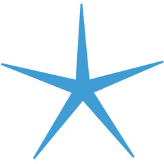 Digital png illustration of blue star on transparent background