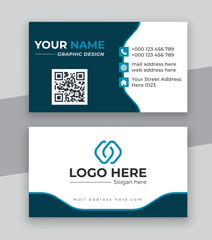 Double-sided Modern And Clean Business Card Design Template, Visiting Card,  horizontal simple clean template, Editable Vector illustration